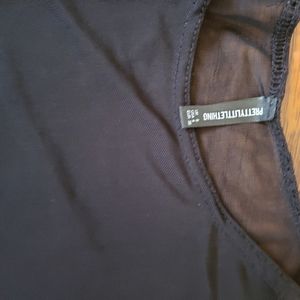 Mesh swimsuit cover up mini open side